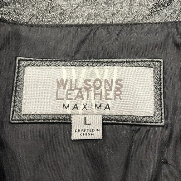 Wilson, Leather Black Leather Jacket SZ L